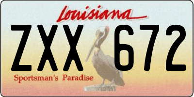 LA license plate ZXX672