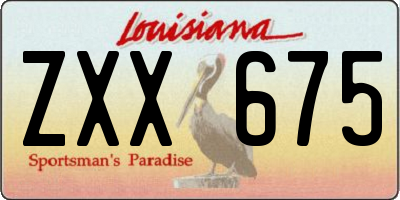 LA license plate ZXX675
