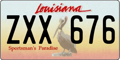 LA license plate ZXX676