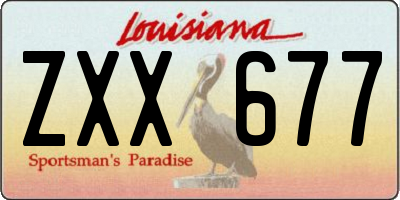 LA license plate ZXX677