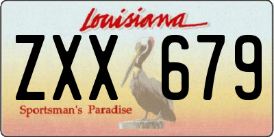 LA license plate ZXX679