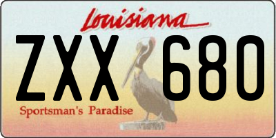 LA license plate ZXX680