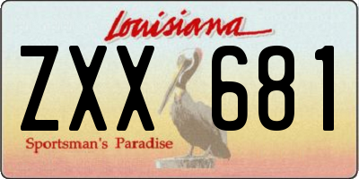 LA license plate ZXX681
