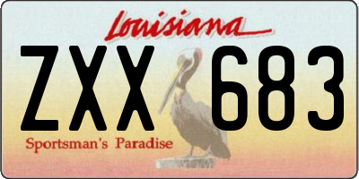 LA license plate ZXX683