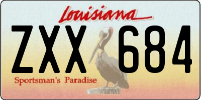 LA license plate ZXX684