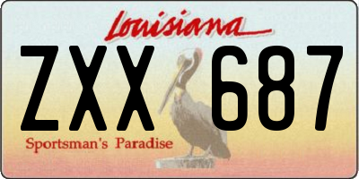 LA license plate ZXX687