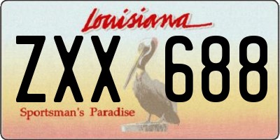 LA license plate ZXX688