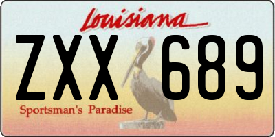 LA license plate ZXX689