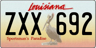 LA license plate ZXX692