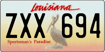 LA license plate ZXX694