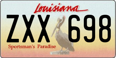 LA license plate ZXX698