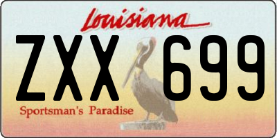 LA license plate ZXX699