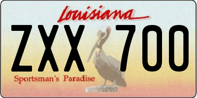 LA license plate ZXX700