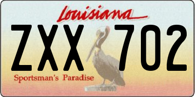 LA license plate ZXX702