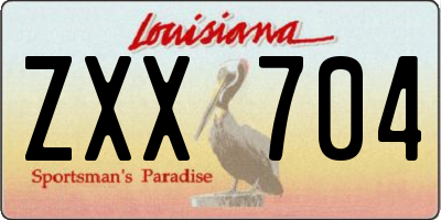 LA license plate ZXX704