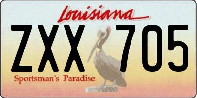 LA license plate ZXX705