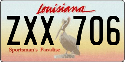 LA license plate ZXX706