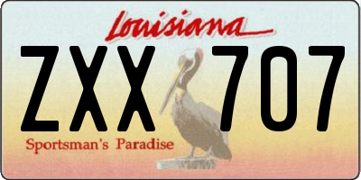 LA license plate ZXX707