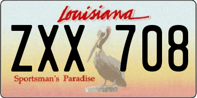 LA license plate ZXX708