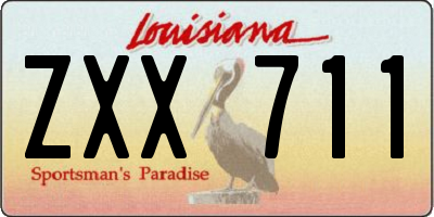 LA license plate ZXX711