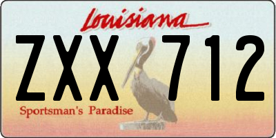 LA license plate ZXX712