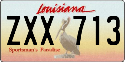 LA license plate ZXX713