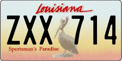 LA license plate ZXX714