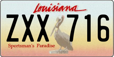 LA license plate ZXX716