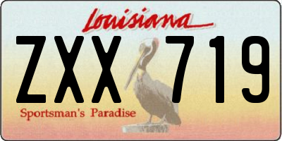 LA license plate ZXX719