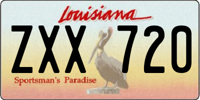 LA license plate ZXX720