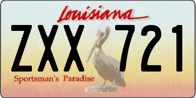 LA license plate ZXX721