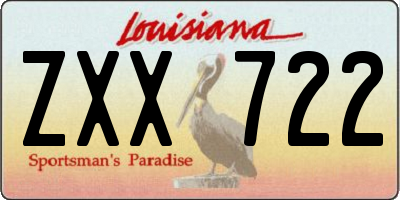 LA license plate ZXX722
