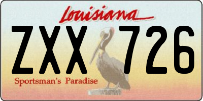 LA license plate ZXX726