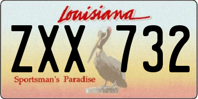 LA license plate ZXX732