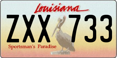 LA license plate ZXX733