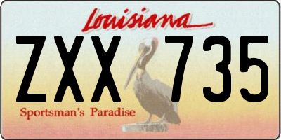 LA license plate ZXX735