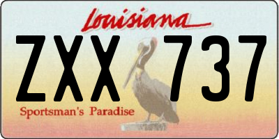 LA license plate ZXX737