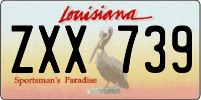 LA license plate ZXX739