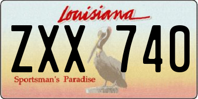 LA license plate ZXX740