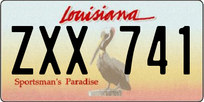 LA license plate ZXX741