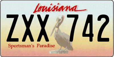 LA license plate ZXX742