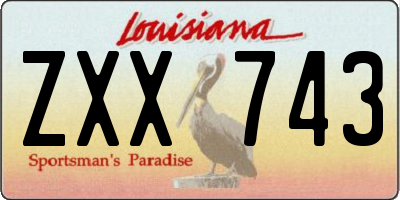 LA license plate ZXX743