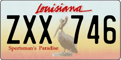 LA license plate ZXX746