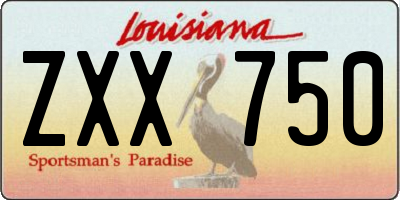 LA license plate ZXX750