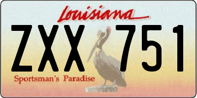 LA license plate ZXX751