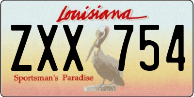 LA license plate ZXX754