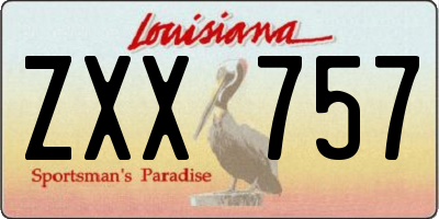 LA license plate ZXX757