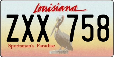 LA license plate ZXX758