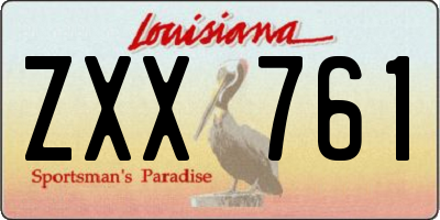 LA license plate ZXX761