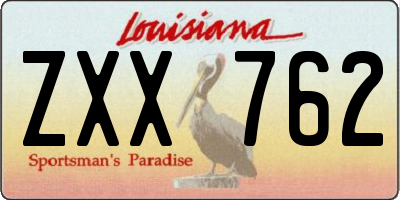 LA license plate ZXX762